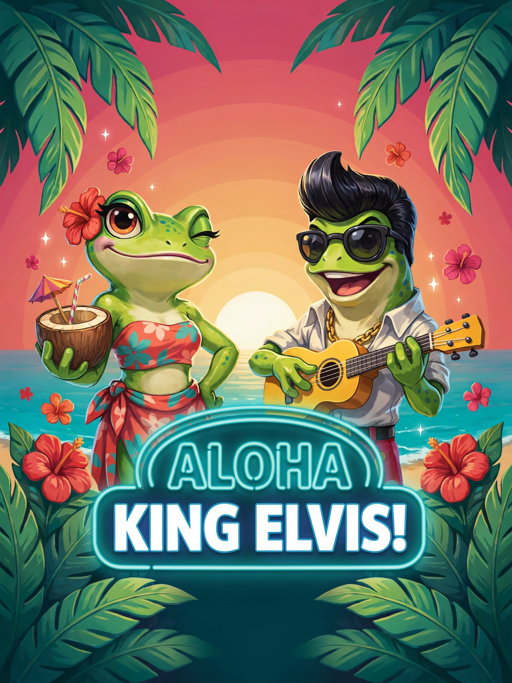 Reel art from the Aloha King Elvis pokie
